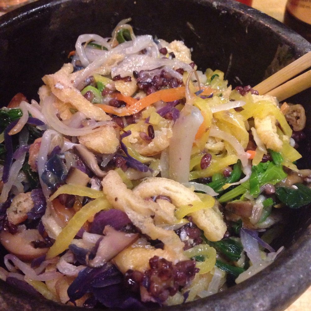 Bibimbap  - bibimbap with tofu and egg, all stirred up - Korean Near Me - London, XGL