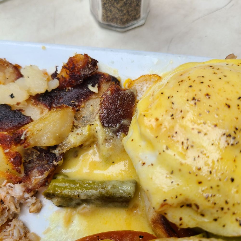Tempo Cafe - Crab Benedict with added asparagus and hash browns - Coffee & Tea Near Me - Chicago, Illinois Tempo Cafe - Crab Benedict with added asparagus and hash browns - Coffee & Tea Near Me - Chicago, Illinois