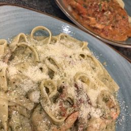 Shrimp pesto and Jambalaya