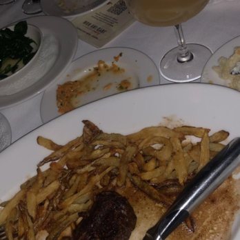 Mon Ami Gabi - Hanger Steak and La Peche By far the best steak they have! - French Near Me - Chicago, Illinois
