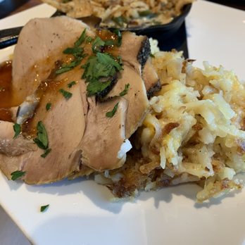 Rhythm On Monroe - Easter brunch 2021 - ham w/ hash brown casserole and green bean casserole - American Near Me - Huntsville, Alabama