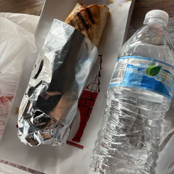Dama Grill - Chicken wrap - small water bottle for scale - Mediterranean Near Me - Los Angeles, California