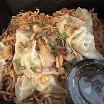 Lovebite Dumplings - Dumplings over noodles with yuzu soy dipping sauce - Dim Sum Near Me - Phoenix, Arizona