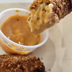 Cuban Croquetas. Now available in ham or Chicken. Don't forget to try the Chipotle Aioli sauce.