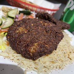East West Market & Grill - Beef Chapli plate