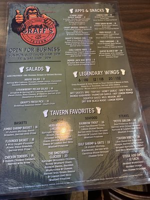 Menu photo 2 Graff's Tavern Franklin, NC Menu photo 2 Graff's Tavern Franklin, NC