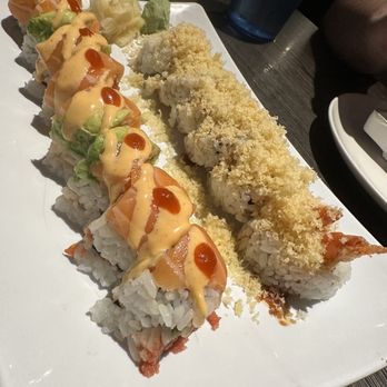 Sushi Damu Flower Mound - Left: spicy tiger  Right: shrimp tempura crunch - Japanese Near Me - Flower Mound, Texas