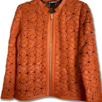 From Collars To Cuffs Beth Raymond - Laser-cut intricate design leather jacket. - Bespoke Clothing Near Me - Weston, Florida From Collars To Cuffs Beth Raymond - Laser-cut intricate design leather jacket. - Bespoke Clothing Near Me - Weston, Florida