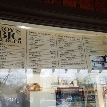 Roy's Big Burger - Menu 18' - Burgers Near Me - Richmond, Virginia