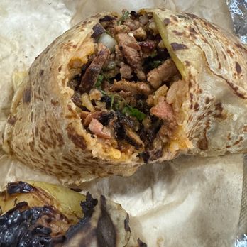 Tacos Los Cholos - Adobada Burrito - Mexican Near Me - Huntington Park, California