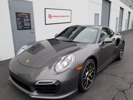 Porsche 911 Turbo: Exterior Detail & PPF - This Porsche 911 Turbo got a full detail and paint protection film (PPF). 
Paint protection film protects the car from harmful road debris as well as environmental acid-fallout. PPF has self-healing properties so the coating lasts for 10 years! We also offer other forms of paint protection, such as ceramic coating and TST 5000.