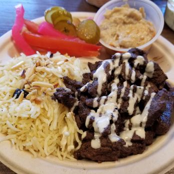 Pita Shack - Beef Shawarma plate with Baba Ghanoj - Mediterranean Near Me - Pflugerville, Texas Pita Shack - Beef Shawarma plate with Baba Ghanoj - Mediterranean Near Me - Pflugerville, Texas
