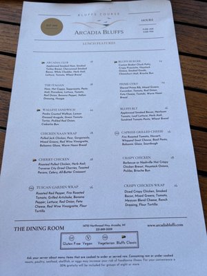 Menu photo 3 Arcadia Bluffs Dining Room Arcadia, MI