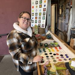 Hudson Beach Glass Inc - Here I am picking out my colors