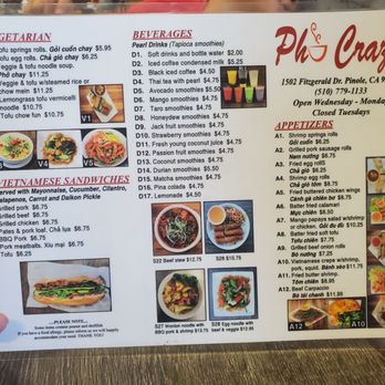 Pho Craze - Menu. - Vietnamese Near Me - Pinole, California Pho Craze - Menu. - Vietnamese Near Me - Pinole, California