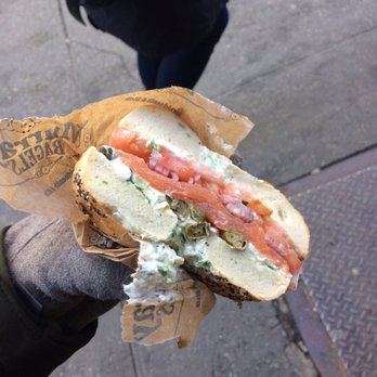 Murray's Bagels - Nova scotia with scallion cream cheese on an everything bagel. Not impressed. - Bagels Near Me - New York, New York Murray's Bagels - Nova scotia with scallion cream cheese on an everything bagel. Not impressed. - Bagels Near Me - New York, New York