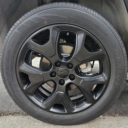 Wheel Techniques - Powder-coated satin black rims (it drizzled the night before so it looks a little spotty)