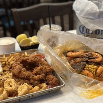 Rockin' Cajun Seafood And Grill - wo trays of food - Cajun/Creole Near Me - Carson, California Rockin' Cajun Seafood And Grill - wo trays of food - Cajun/Creole Near Me - Carson, California