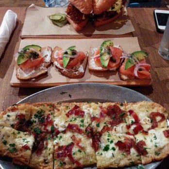 Laurel Tavern - Crispy chicken sandwich, Salmon plate and 3 cheese flatbread. Highly recommended. - New American Near Me - Studio City, California Laurel Tavern - Crispy chicken sandwich, Salmon plate and 3 cheese flatbread. Highly recommended. - New American Near Me - Studio City, California