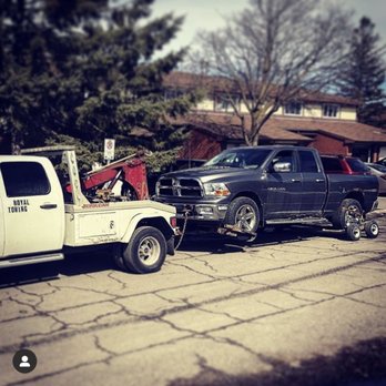 JP Royal Towing - Dodge Ram on Dollies - Towing Near Me