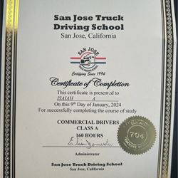 San Jose Truck Driving School