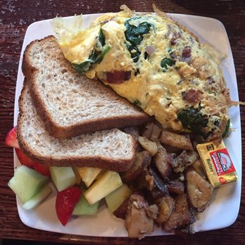 Teavolve - Eden omelet. Swapped the turkey bacon for the Apple wood smoked bacon... Worth it - Coffee & Tea Near Me - Baltimore, Maryland