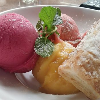 Vermillion 45 - ... and some sorbet, so good. Prickly pear, mango, and strawberry. Amazing! - French Near Me - Kanab, Utah
