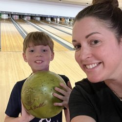 Me and my son playing bowling