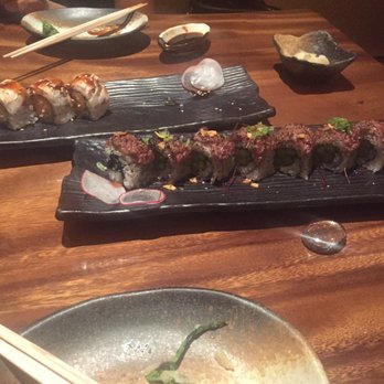 MF Sushi - Crispy roll on top & Wagyu on bottom - Japanese Near Me - Atlanta, Georgia MF Sushi - Crispy roll on top & Wagyu on bottom - Japanese Near Me - Atlanta, Georgia