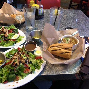 High Velocity - Southwest salad and chicken gumbo, they split it for us - Beer, Wine & Spirits Near Me - San Antonio, Texas