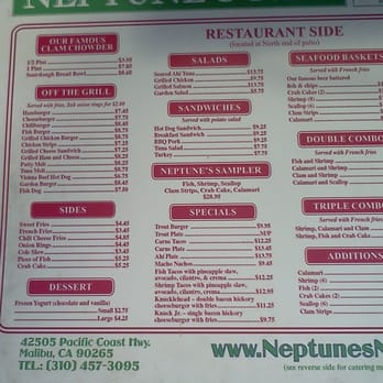 Neptune's Net - Nov 2014- menu - Seafood Near Me - Malibu, California Neptune's Net - Nov 2014- menu - Seafood Near Me - Malibu, California