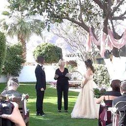 Image of Cathy officiating our wedding