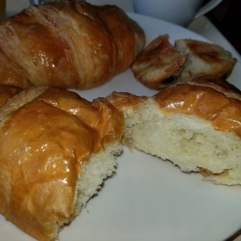 la Madeleine - Mini chocolate and butter croussants torn open. Not fresh! - Cafes Near Me - Buford, Georgia
