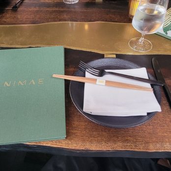 Animae - Menu and place setting - Asian Fusion Near Me - San Diego, California Animae - Menu and place setting - Asian Fusion Near Me - San Diego, California