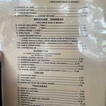 Taco Mio - Menu 3 - Mexican Near Me - Quartzsite, Arizona