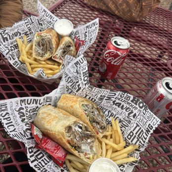 Wrap It Up - Further: Athens Gyro, extra sauce Closer: Ephesus Gyro, extra sauce - Food Trucks Near Me - Moab, Utah