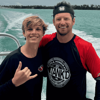 OCD Divers - JT and Logan on a boat in Belize - Scuba Diving Near Me - Colleyville, Texas OCD Divers - JT and Logan on a boat in Belize - Scuba Diving Near Me - Colleyville, Texas