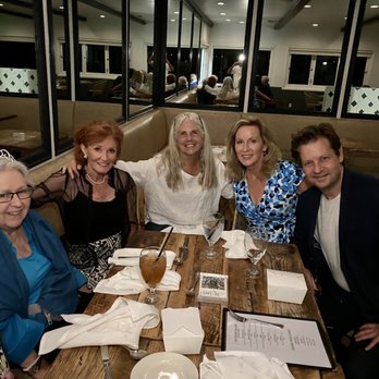 The Sunset Restaurant - Our group with Mom the birthday girl in blue. We tried. - New American Near Me - Malibu, California