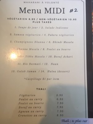 Menu photo 3 Buffet Maharani Montreal, QC Menu photo 3 Buffet Maharani Montreal, QC