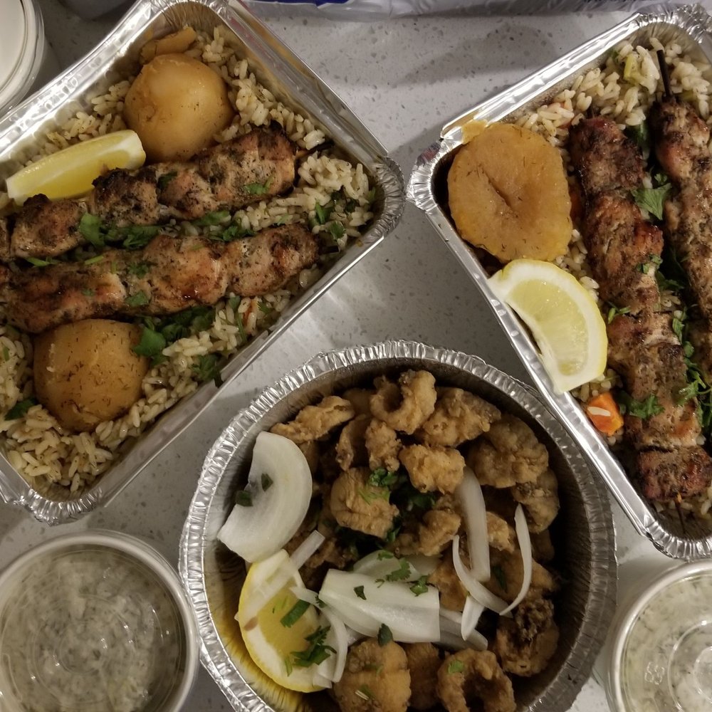 Jamila's Kitchen & Grill - 2 chicken souvlaki dinners with large tsatsiki,and calamari. - Indian Near Me - Coquitlam, British Columbia Jamila's Kitchen & Grill - 2 chicken souvlaki dinners with large tsatsiki,and calamari. - Indian Near Me - Coquitlam, British Columbia