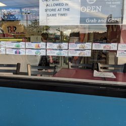 Ice cream menu on window 2/2. June 2020