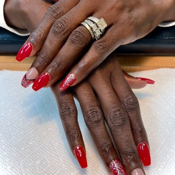 V Nail & Tan - Acrylic full set coffin shape with gel polish - Nail Salons Near Me - Charlotte, North Carolina V Nail & Tan - Acrylic full set coffin shape with gel polish - Nail Salons Near Me - Charlotte, North Carolina