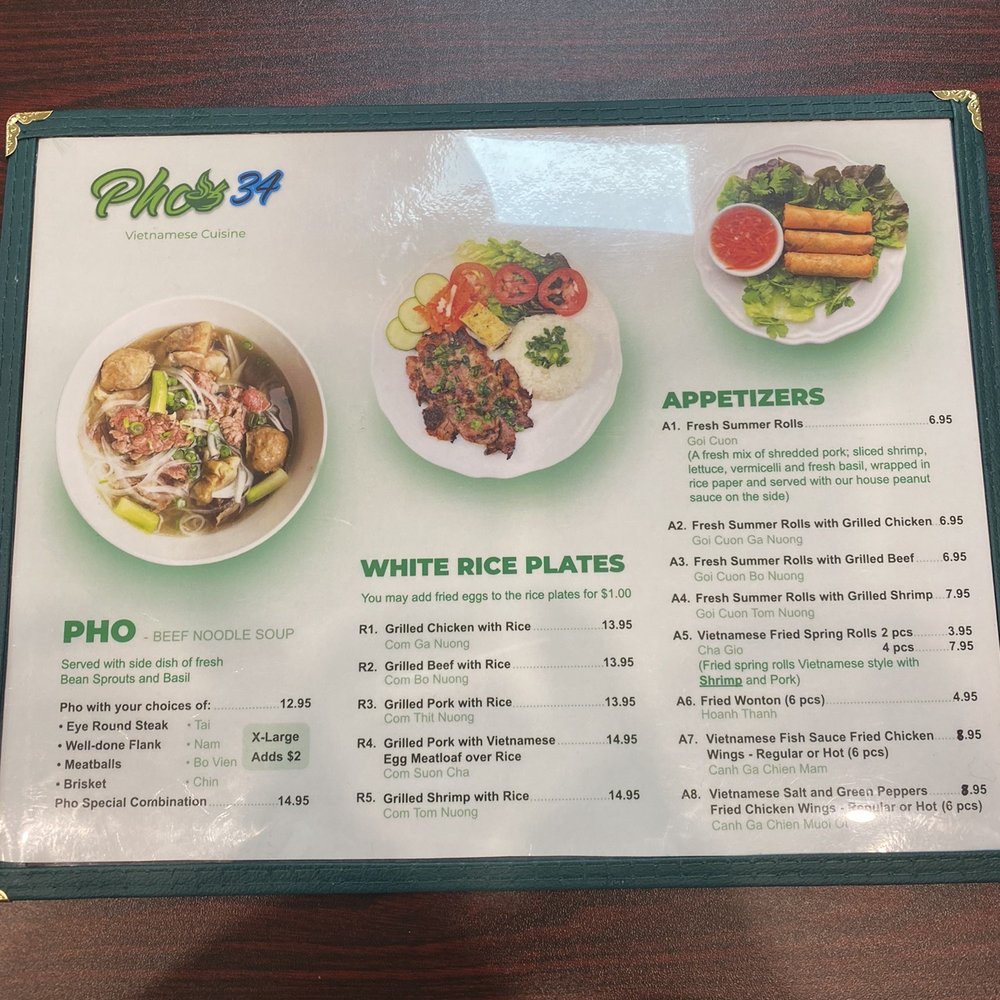 PHO 34 - Pho White rice plates Appetizers - Vietnamese Near Me - Levittown, New York PHO 34 - Pho White rice plates Appetizers - Vietnamese Near Me - Levittown, New York