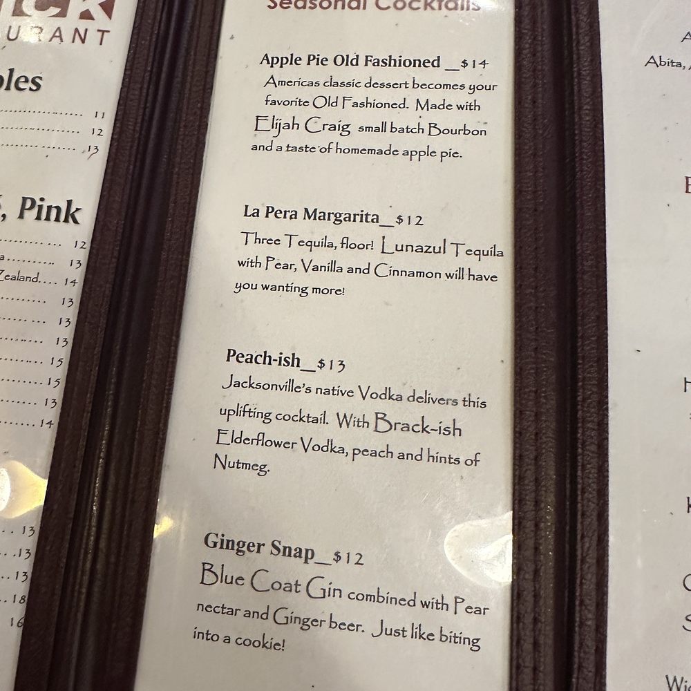 Brick Restaurant - Seasonal Cocktail Menu - New American Near Me - Jacksonville, Florida Brick Restaurant - Seasonal Cocktail Menu - New American Near Me - Jacksonville, Florida