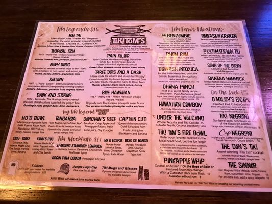 Menu photo 8 Tiki Tom’s Walnut Creek, CA