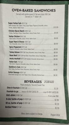 Menu photo 2 Gambino's Pizza Vinita, OK