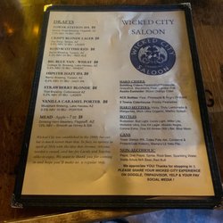 Wicked City Brew - Menu