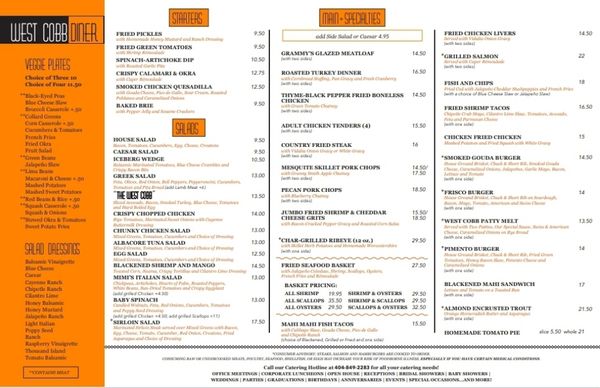 Menu photo 8 West Cobb Diner Marietta, GA Menu photo 8 West Cobb Diner Marietta, GA