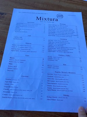 Menu photo 2 Mixtura Valle de Guadalupe, BCN Menu photo 2 Mixtura Valle de Guadalupe, BCN