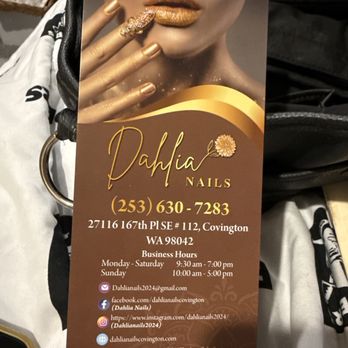 Dahlia Nails - Brochure - Nail Technicians Near Me - Covington, Washington Dahlia Nails - Brochure - Nail Technicians Near Me - Covington, Washington